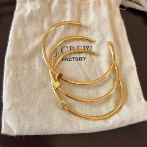 JCREW SET OF THREE GOLD BANGLES